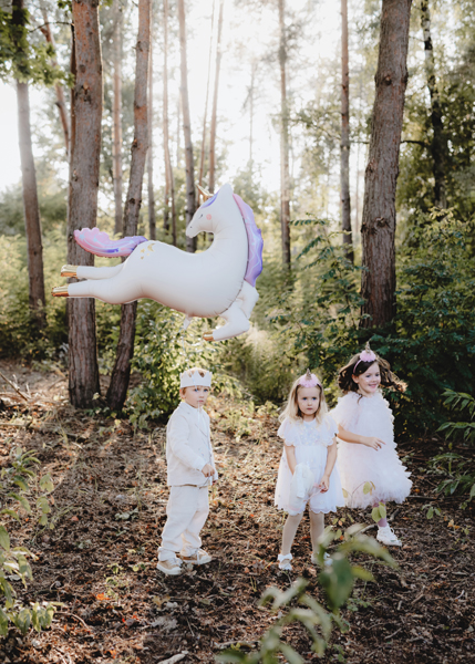 Einhorn, Kinder, Ballon, Feier, Wald