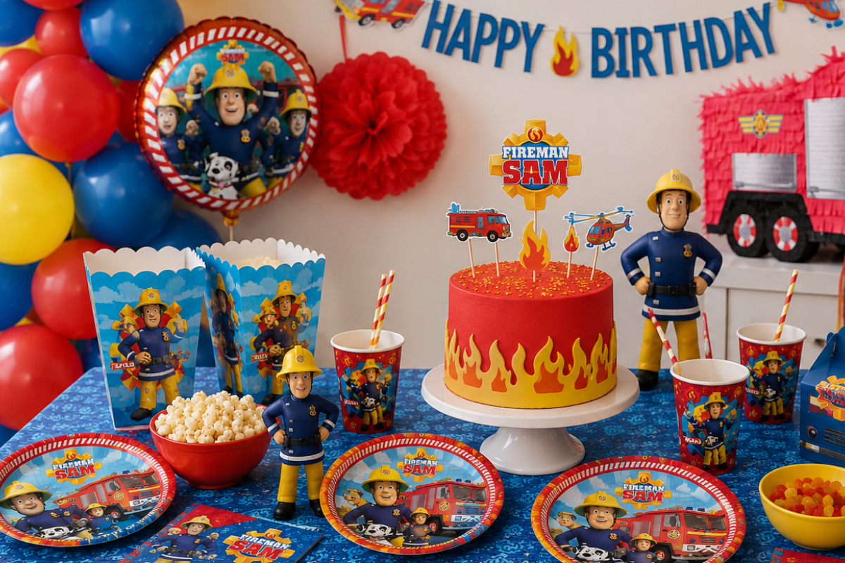 Feuerwehr, Feuerwehrmann, Torte, Feuerwehrauto, Ballons