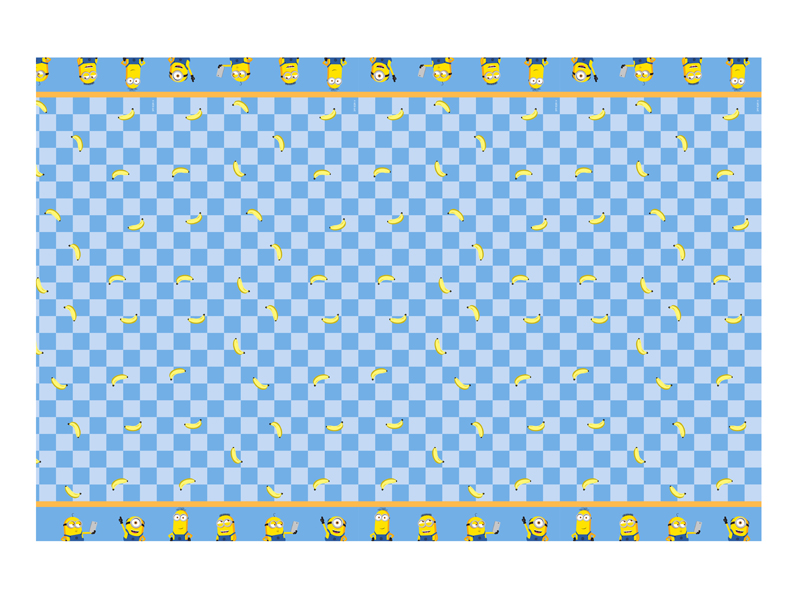 Baumwolltischdecke, Blau/hellblau, Checkered Muster, Banane, Muster