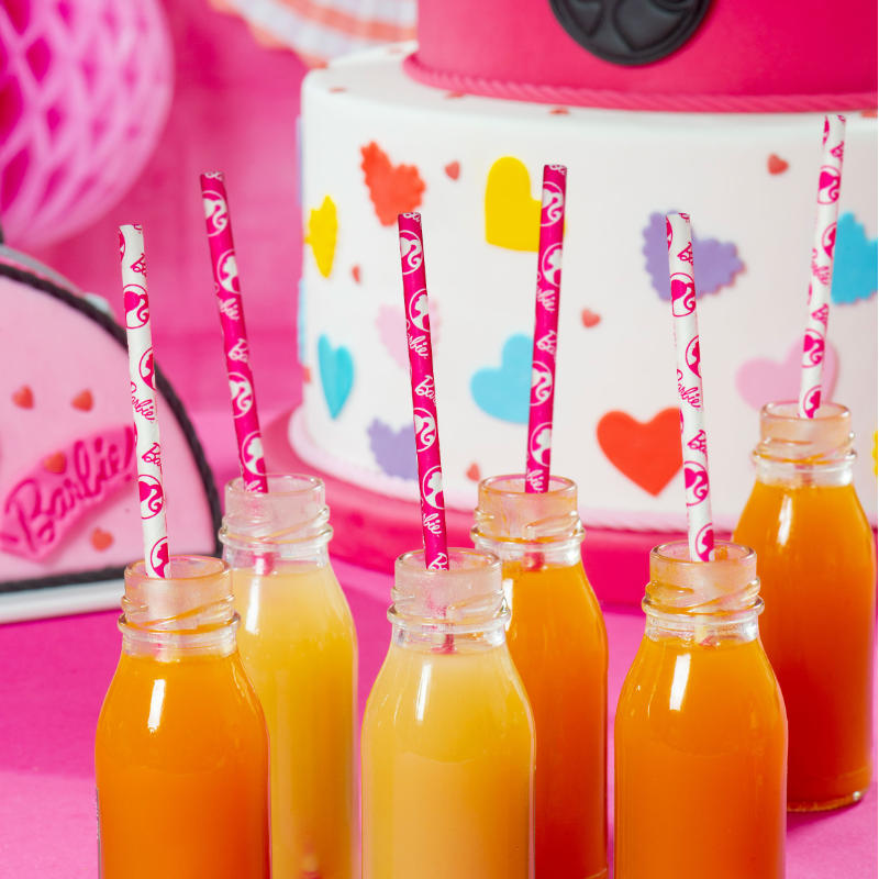 Kindergeburtstag-Papiertrinkhalme_Barbie_2