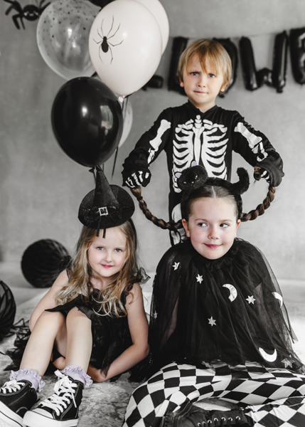 Halloween, Kostüm, Kinder, Skelett, Schwarz