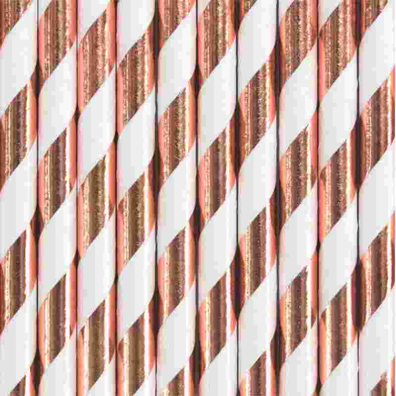Kindergeburtstag-Papiertrinkhalme_Rosegold_gestreift_10_Stk_1
