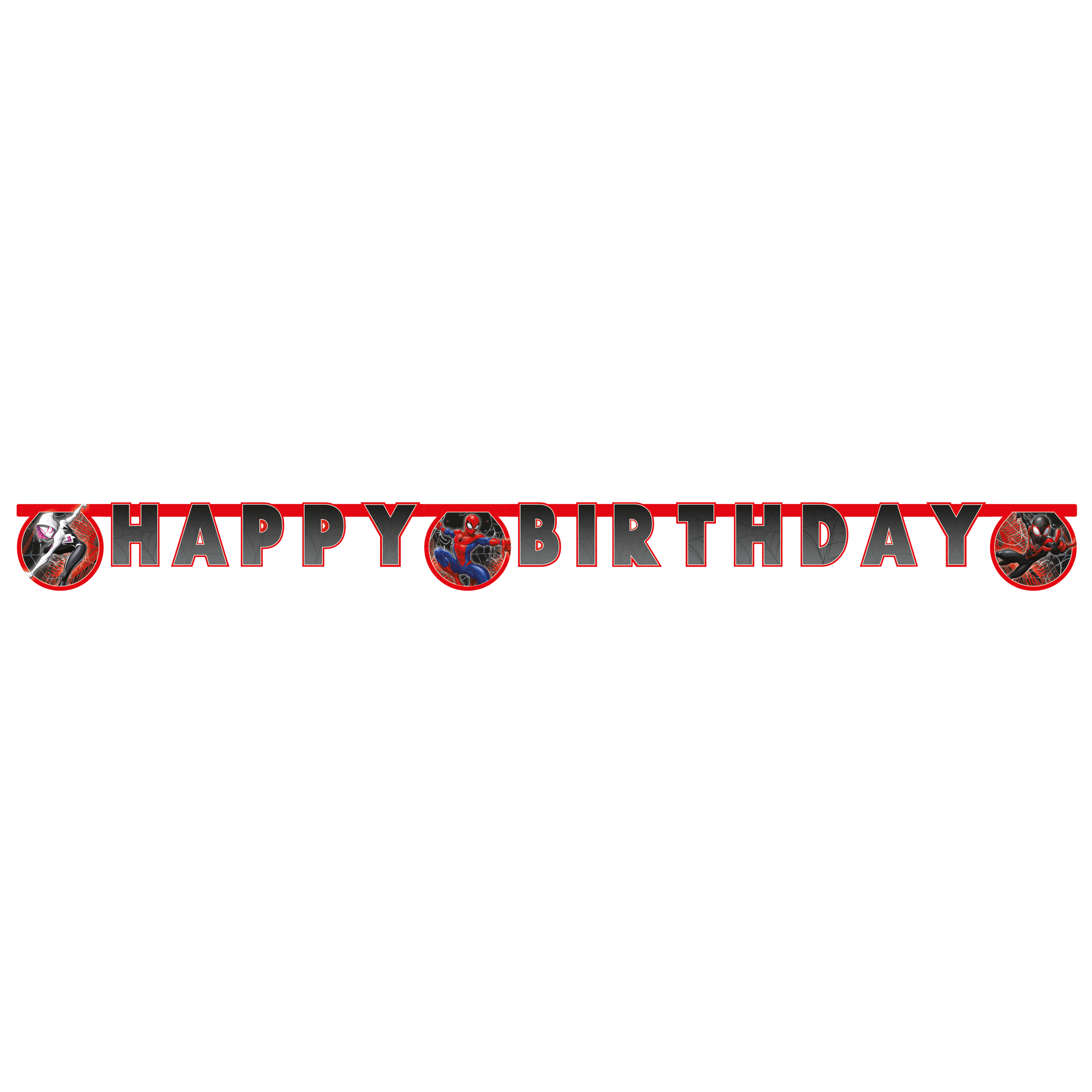 Geburtstagsbanner, Spiderman-Thema, Rotes Banner, Party-Deko, Kreisbilder
