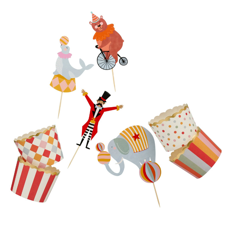 Kit à cupcakes Drôle de cirque