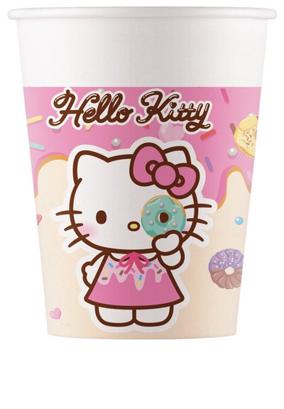 Hello Kitty, Becher, Pappe, Pastell, Donut