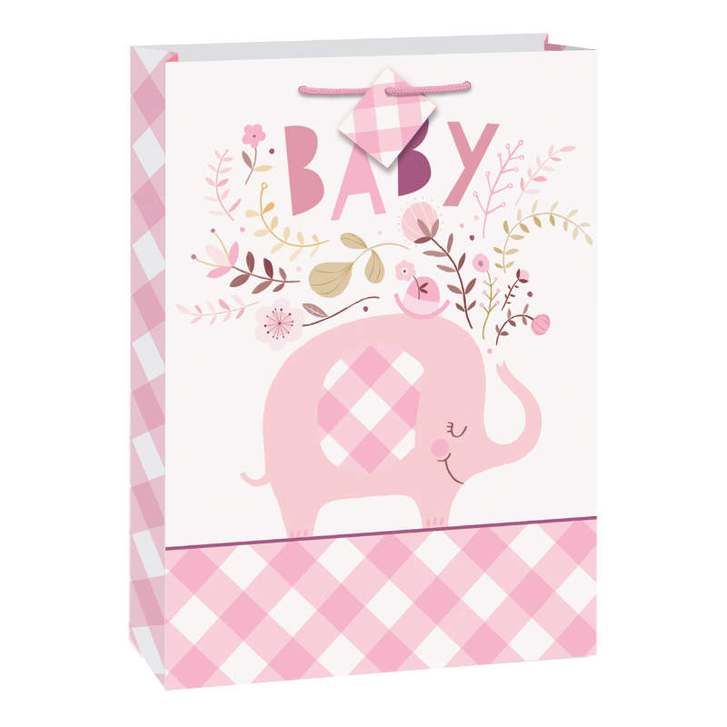 Geschenktüte Babyfant rosa, 1 Stk.