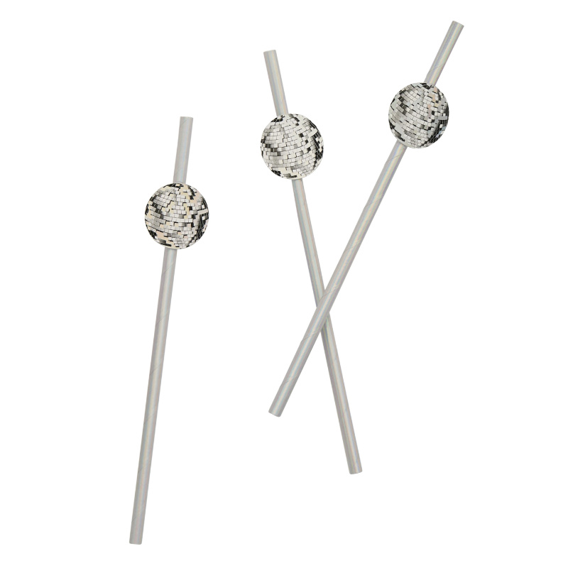 Pailles en papier boule à facettes, 16 pcs.