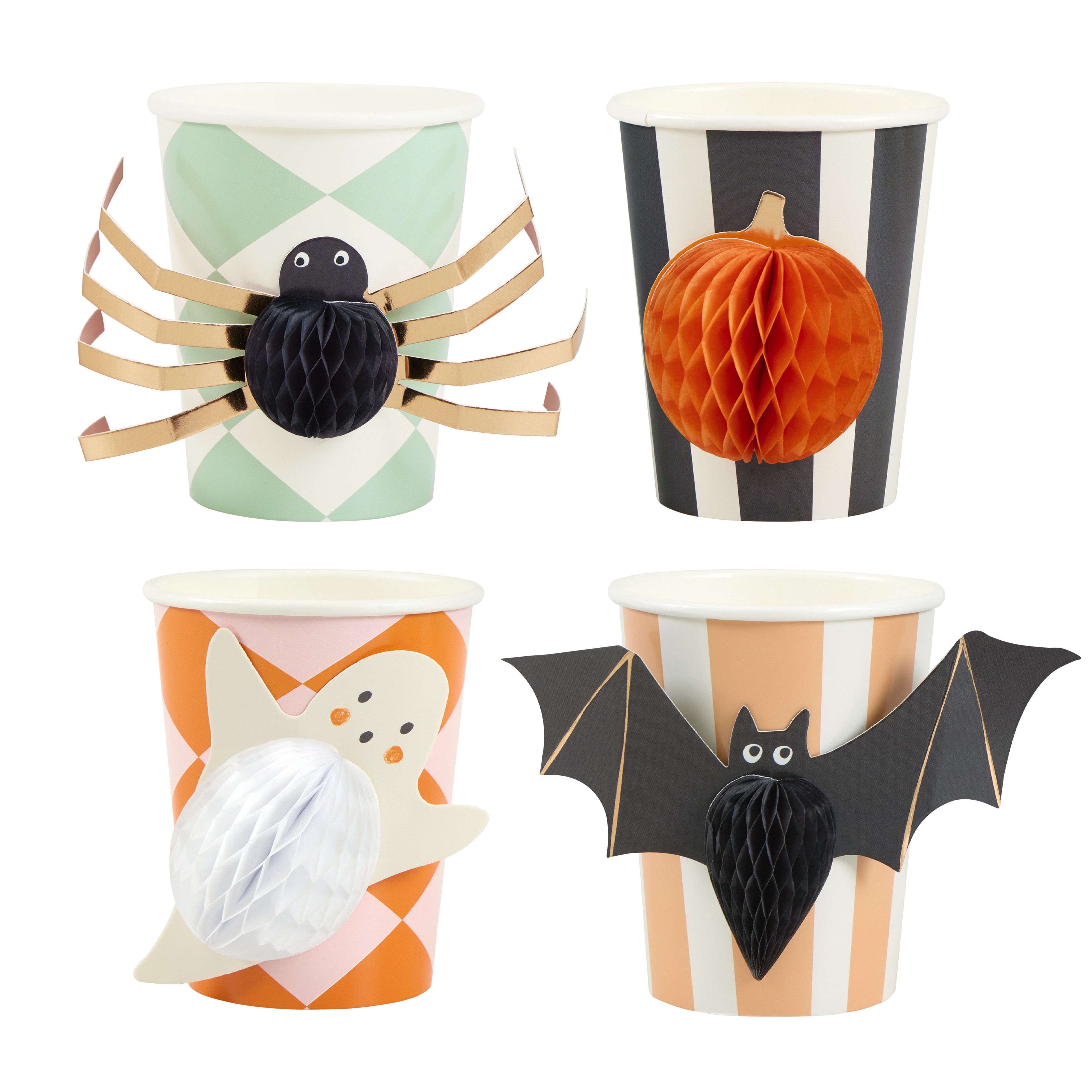 Halloween, Becher, Dekorationen, Spinne, Fledermaus