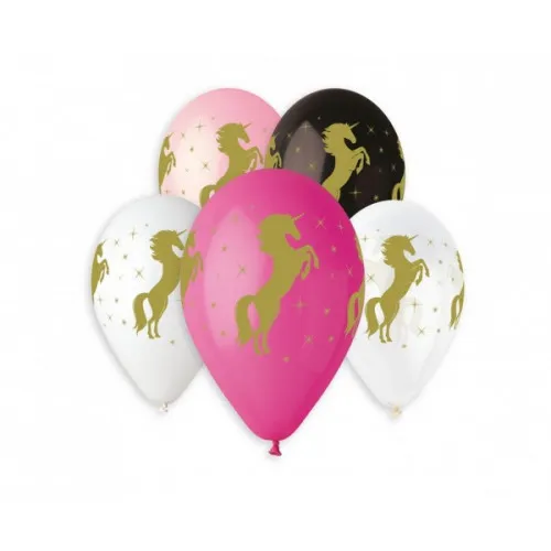 Luftballons goldenes Einhorn, 5 Stk.