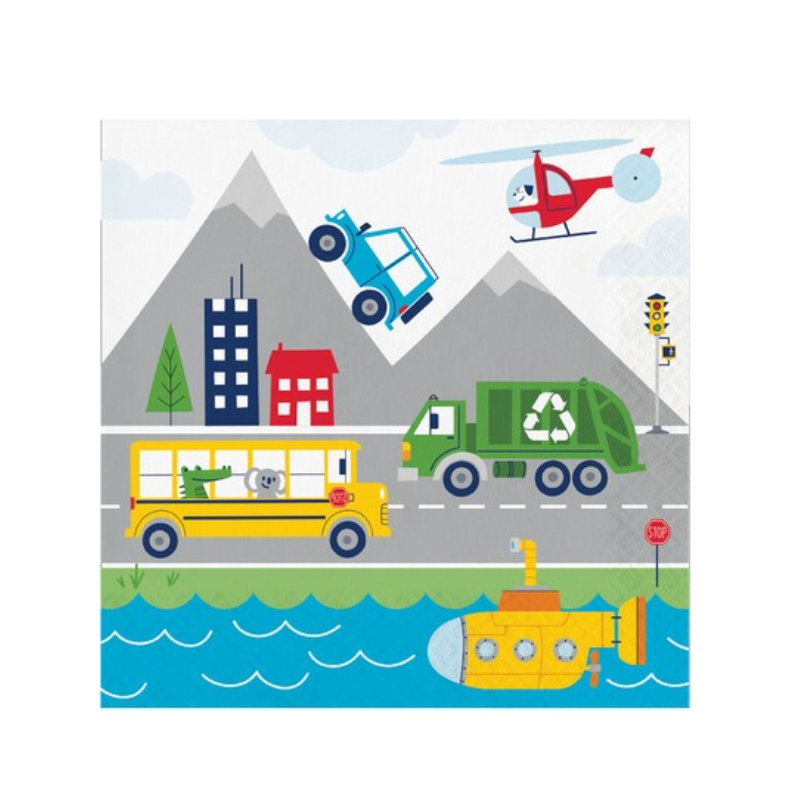 Servietten Transportation, 16 Stk.
- Geburtstagsdeko - Papierservietten Kindergeburtstag - Party Tischdeko - junior-partyshop.ch