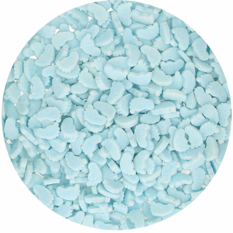 Kindergeburtstag-Funcakes_Zuckerstreusel_Babyfuesschen_hellblau_55_g_2