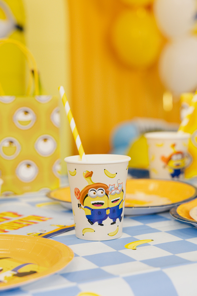 Papierbecher, Trinkbecher, Minions, Gelb, Muster
