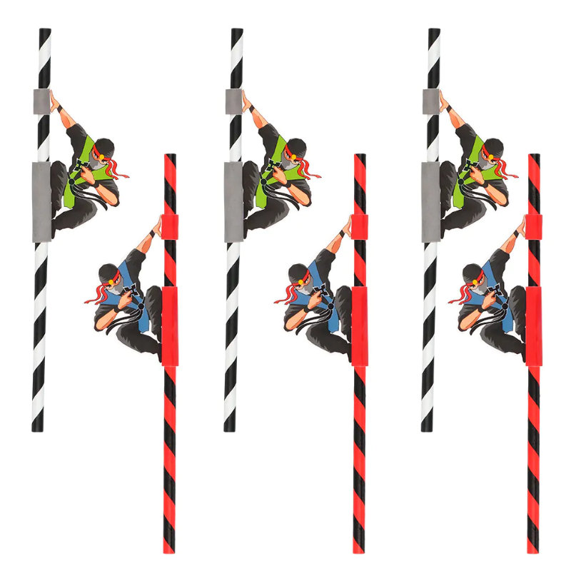 Kindergeburtstag-Papiertrinkhalme-Ninja-2