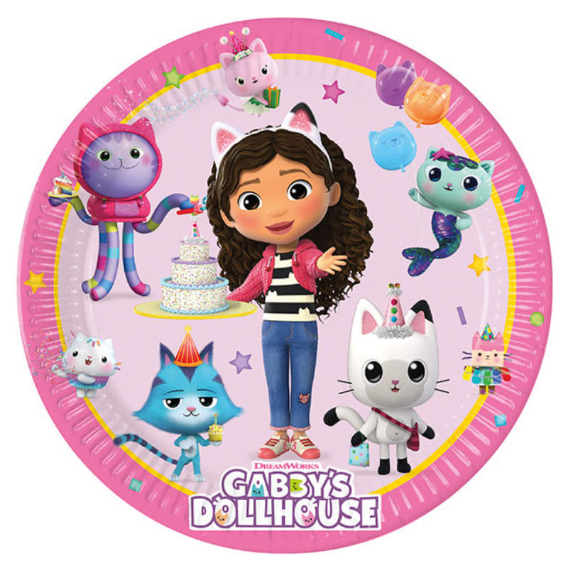 Kindergeburtstag-Teller-Gaby-s-Dollhouse