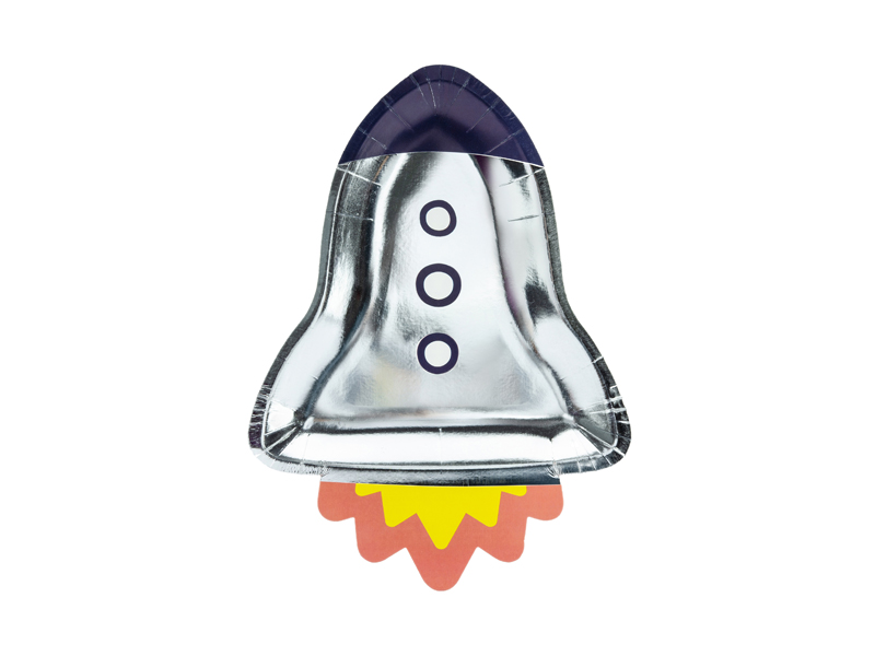 Raketenform, Saugnapf, Aluminiumfolie, Silber, Rakete