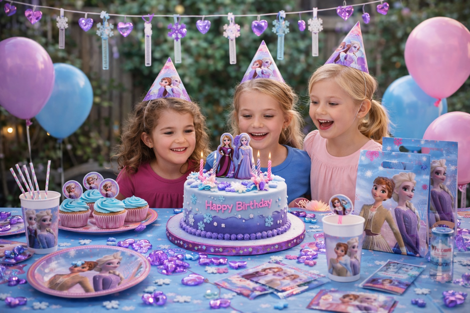 Kindertorte, Geburtstag, Elsterin, Zuckerdeko, Party-Set