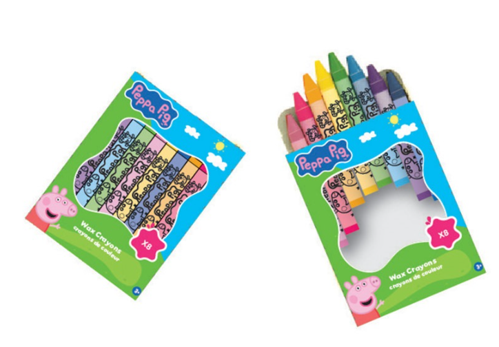 Wachskreiden, farbige Wachsmalstifte, Wachsmbuntstifte, 8er-Set, Peppa Pig