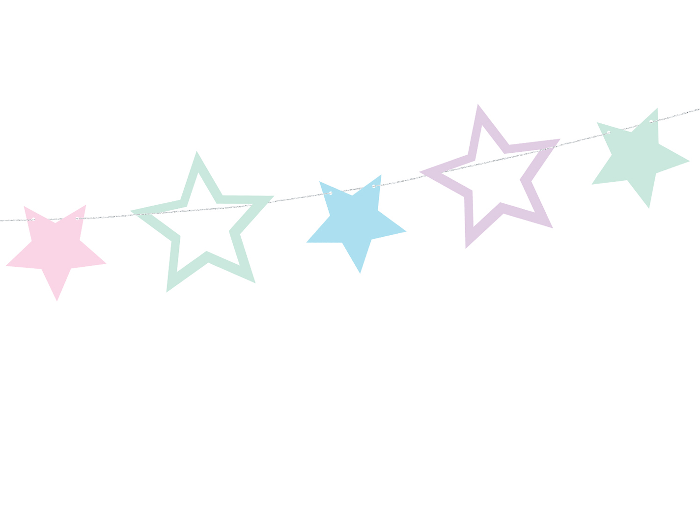 Girlande, Sterne, Pastellfarben, Dekoration, Girlandenkette