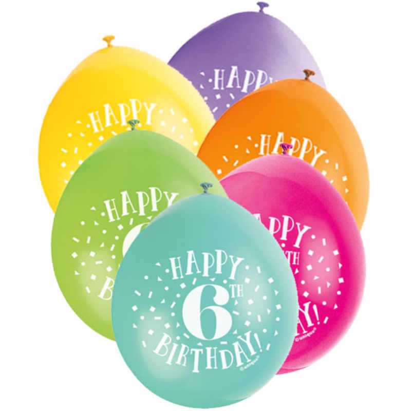 Luftballons 6. Geburtstag, 10 Stk.