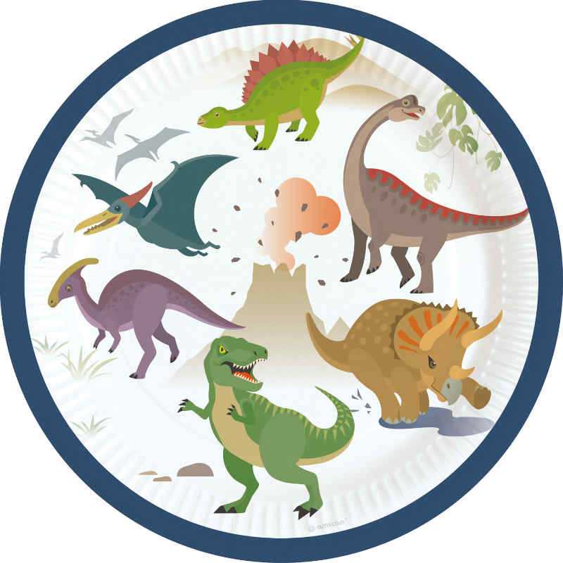 Teller Happy Dino 18 cm, 8 Stk.