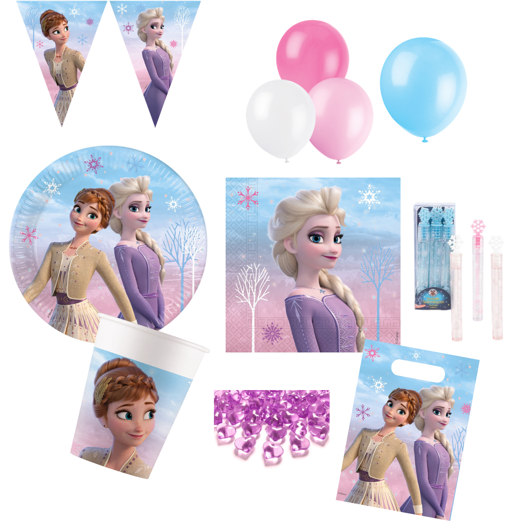 Pappteller, Ballons, Becher, Geschenkset, Frozen-Party