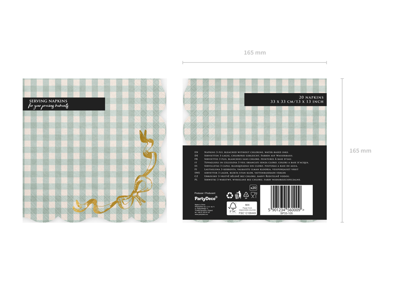 Gächtertischläufer, Serviettenhalter?, Vorgedrucktes Muster, Gingham Muster, Pastellgrün
