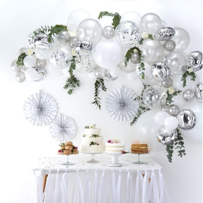 Kindergeburtstag-Ballonbogen_silber_1
