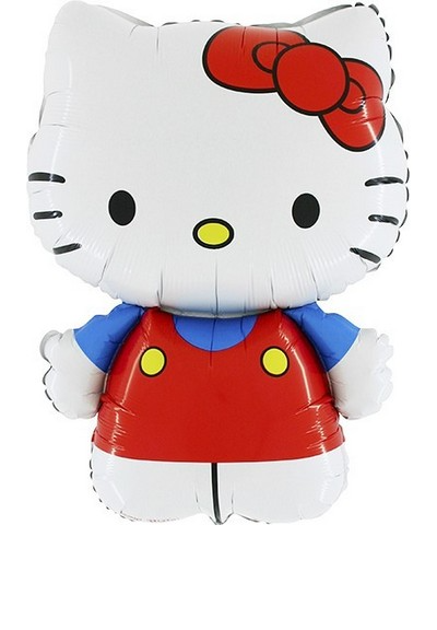 Hello Kitty, Balloon, Plush-like, Red overalls, White head