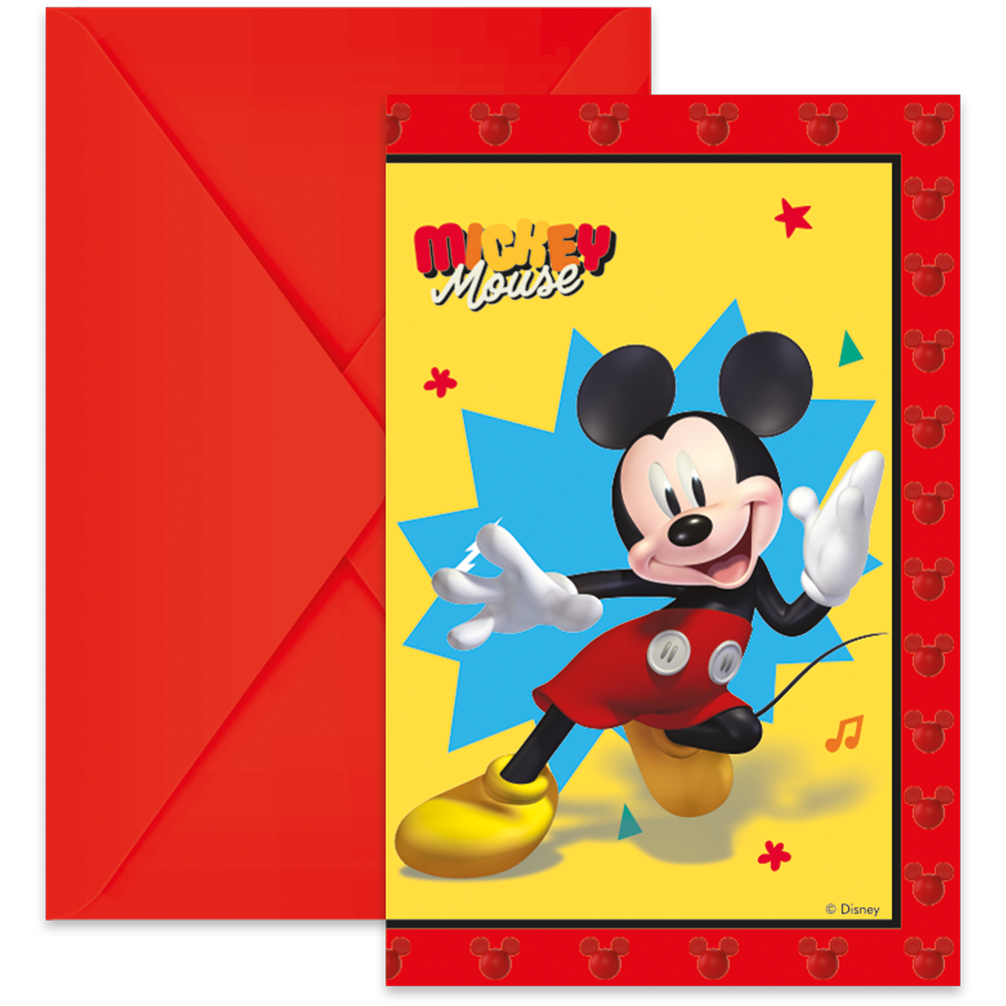 Mickey Maus, Karte, Kinderposter, Gelb, Rot