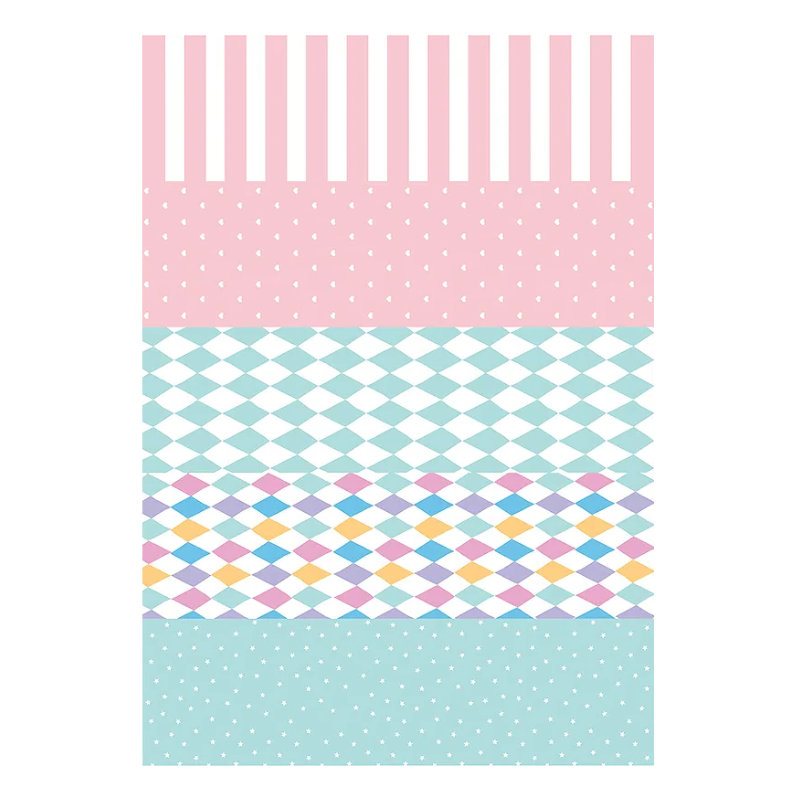 Geschenkpapier-Set Pastell gemustert, 5 Stk.