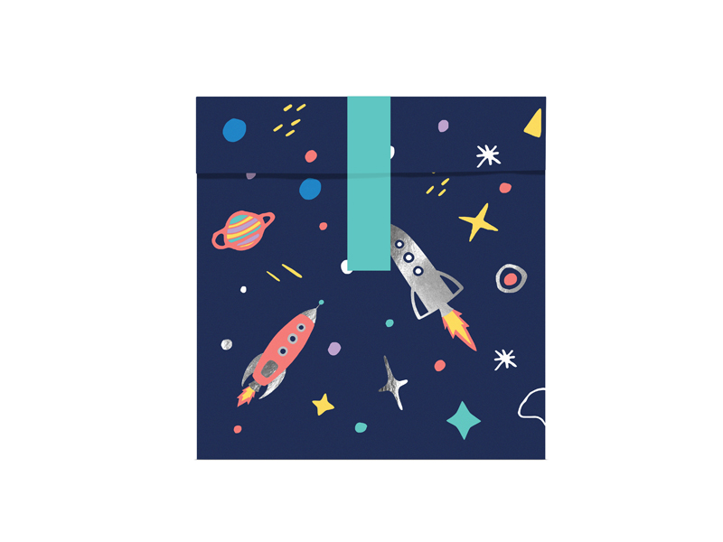  space, rakete, sterne, geschenk, muster