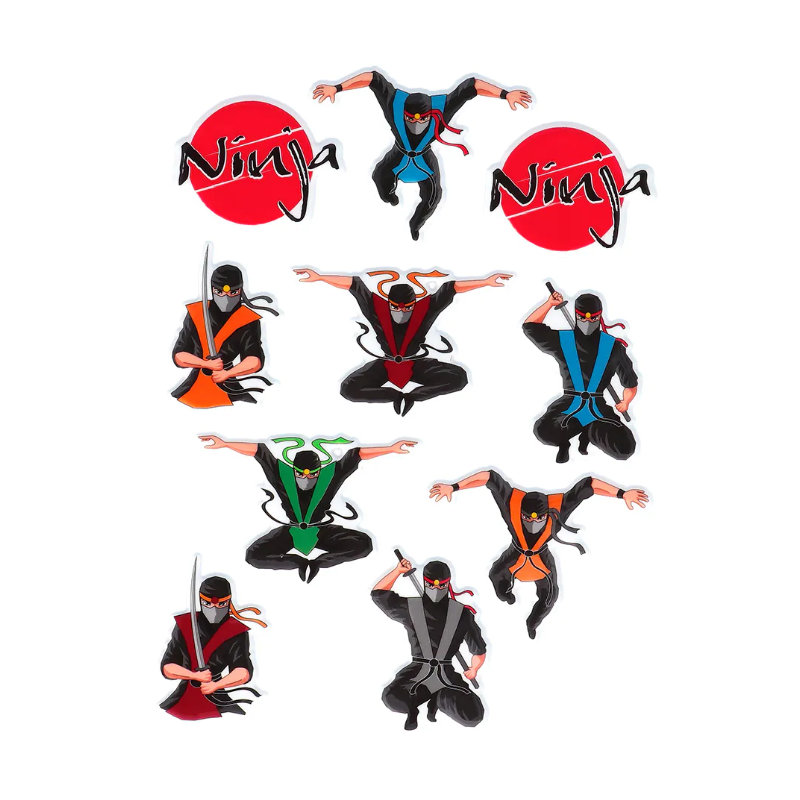 Kindergeburtstag-Sticker-Ninja-Party