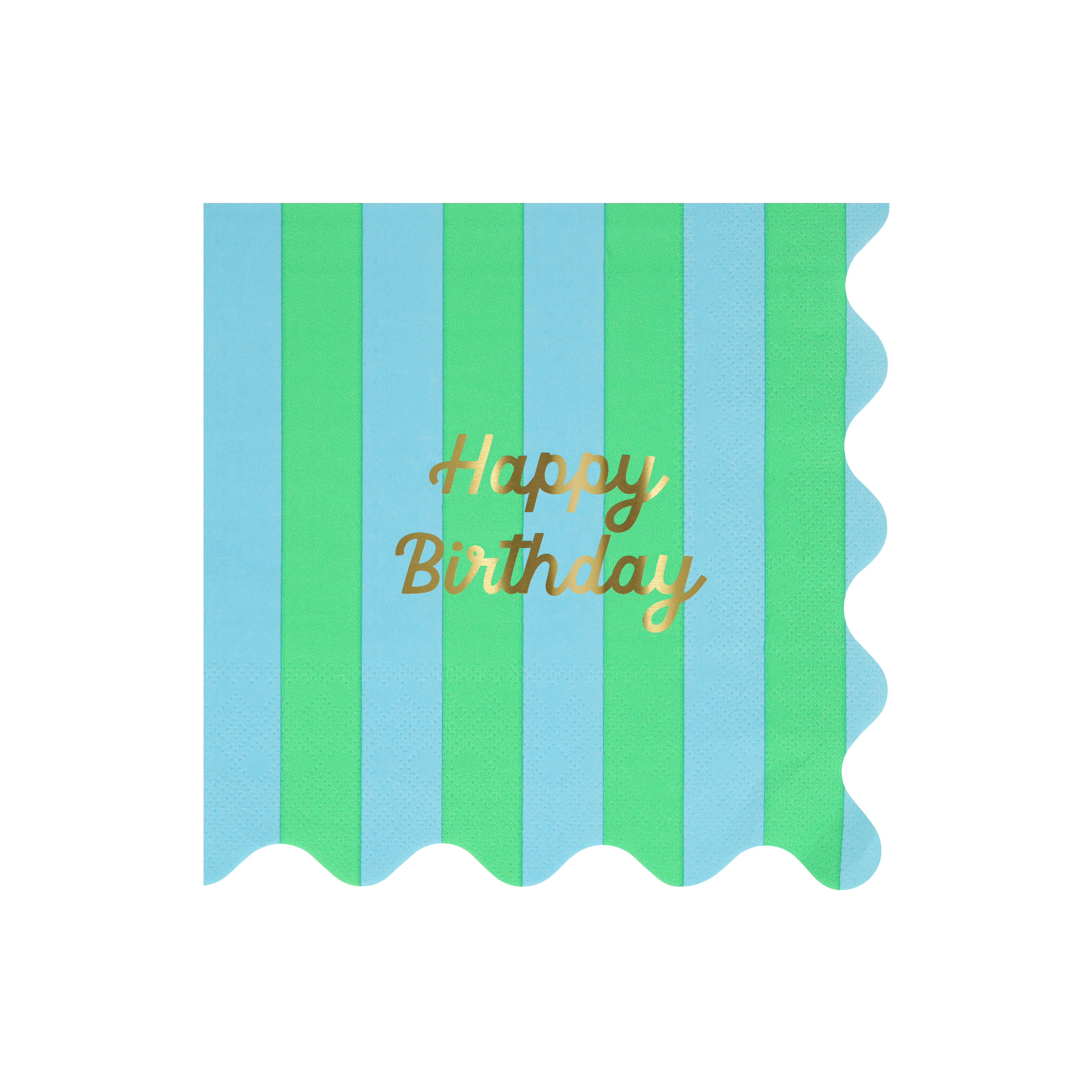 Birthday card, Streifen, Pastellblau, Pastellgrün, Happy Birthday