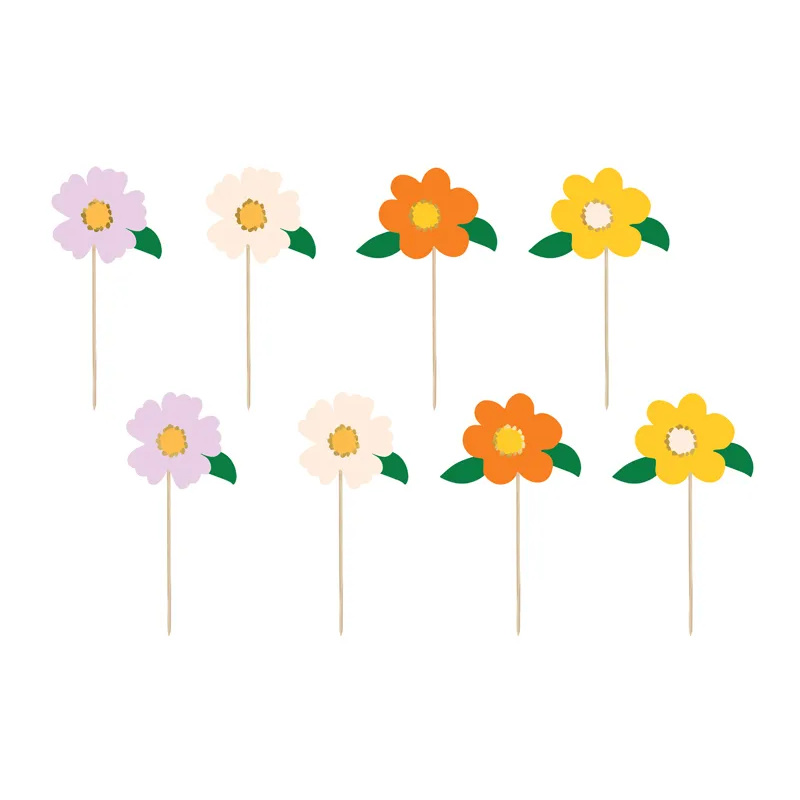 Kindergeburtstag-Cake_Topper_Blumen_8_Stk