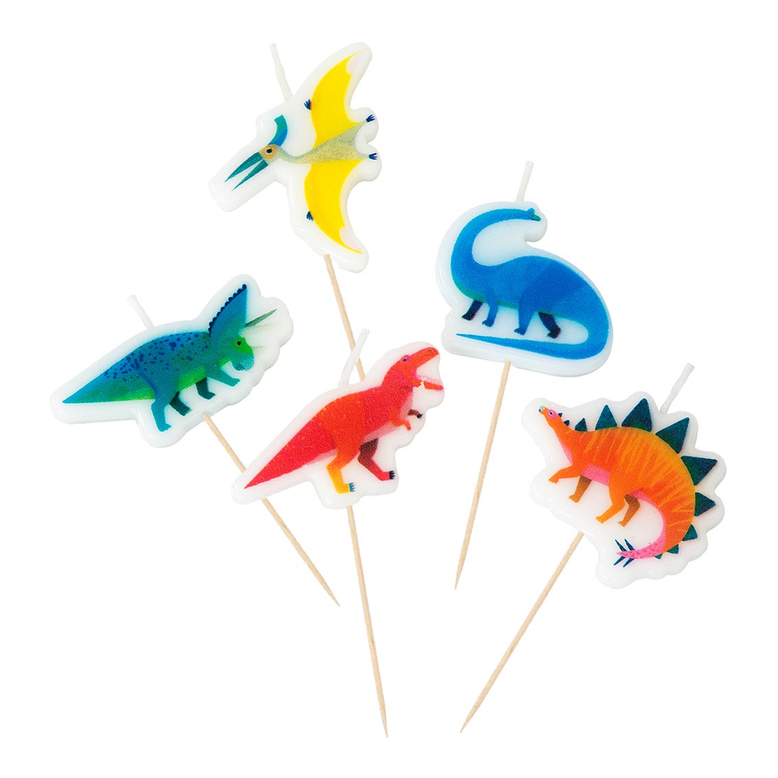 Dinosaurier Aufkleber, Dino-Motiv, Wachskerzen, Dino-Form, Kuchen-Deko