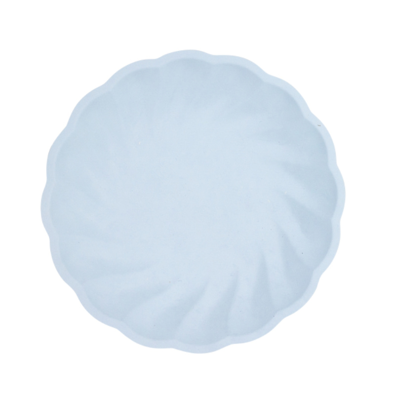 Assiettes rondes tournées bleu clair, 6 pcs.