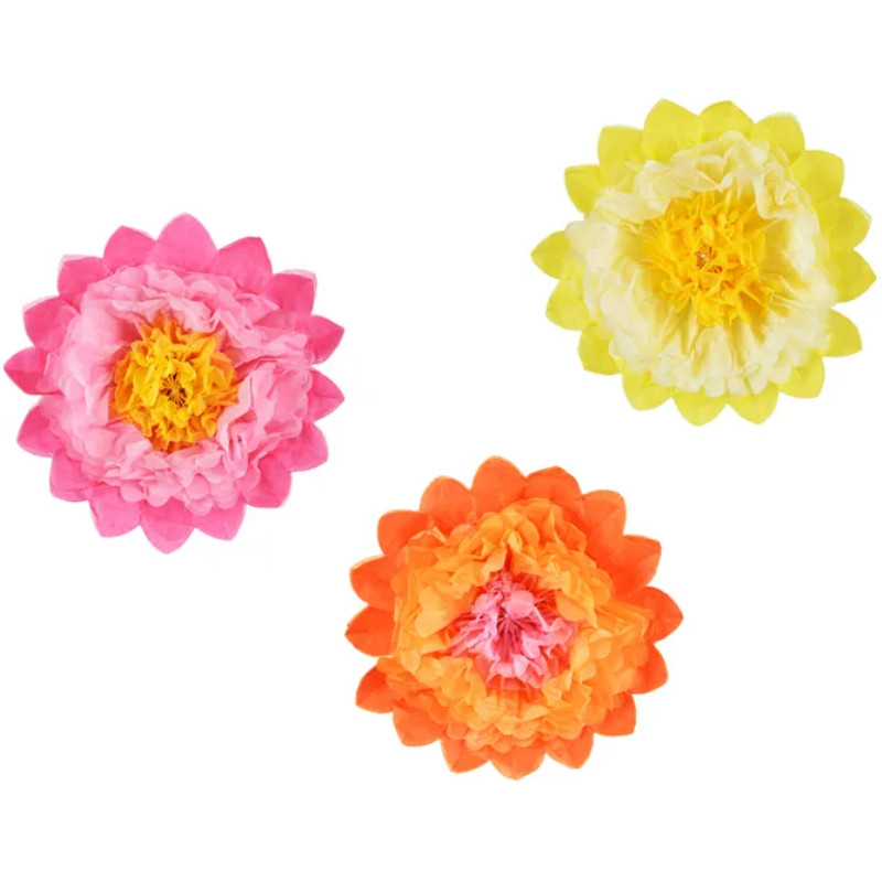 Raumdekoration Seiden-Blumen, 3 Stk.