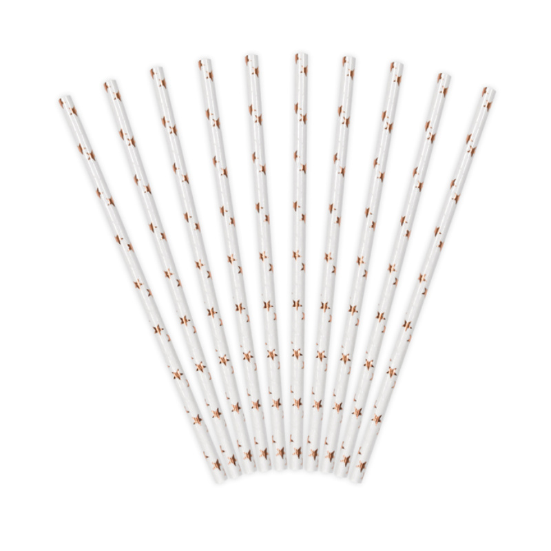 Kindergeburtstag-Papiertrinkhalme_Rosegold_Sterne_10_Stk_1