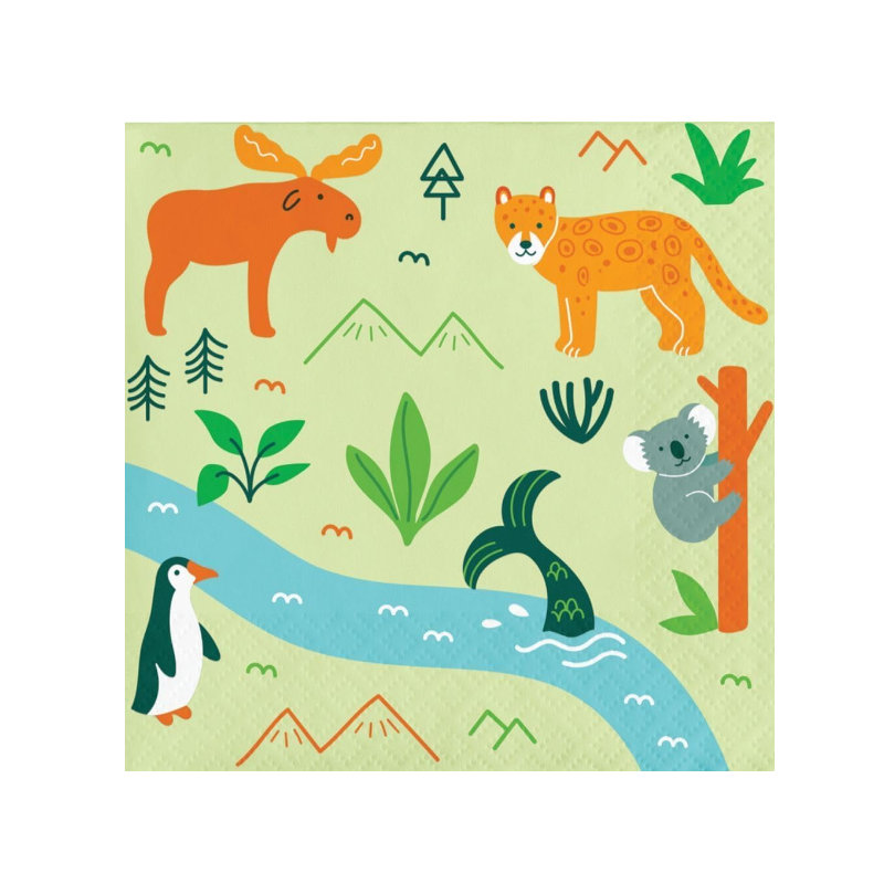 Petites serviettes Fête d'aventures, 16 pcs.