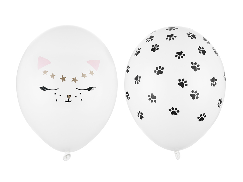 Ballon, Katze, Pfotenabdrücke, Weiß, Dekoration