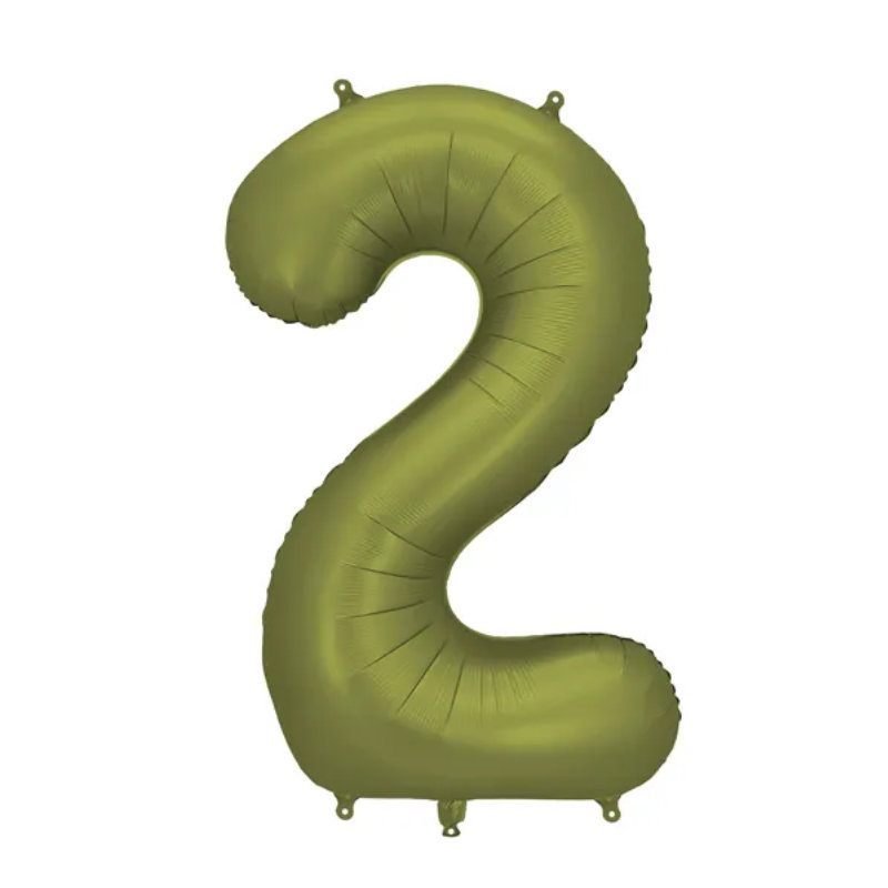 Ballons aluminium 2 vert olive, 1 pcs.