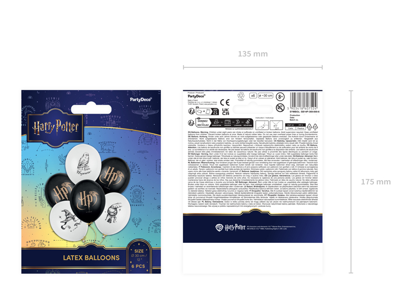 Latexballons, Harry Potter, Ballons, Schwarz, Weiß