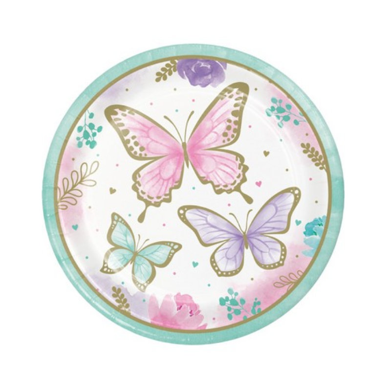 Partyteller Schmetterling Shimmer, 8 Stk.