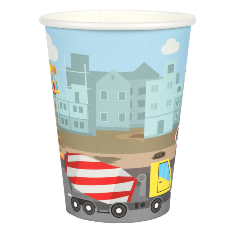 Kindergeburtstag-Becher-Baustelle