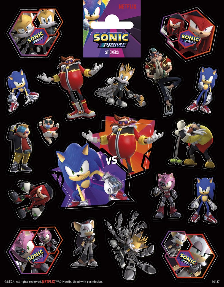 Sonic, Sonic Prime, Sticker, Charaktere, Metallisch