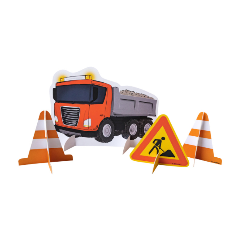 Kindergeburtstag-Tischdekoration-Baustelle