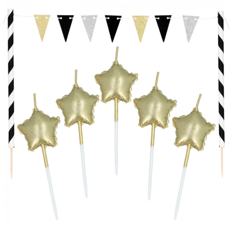 Kindergeburtstag-Cake_Topper_goldene_Sterne