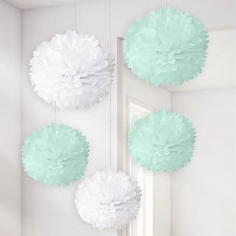 Kindergeburtstag-Pompon_Mint_Weiss_5_Stk