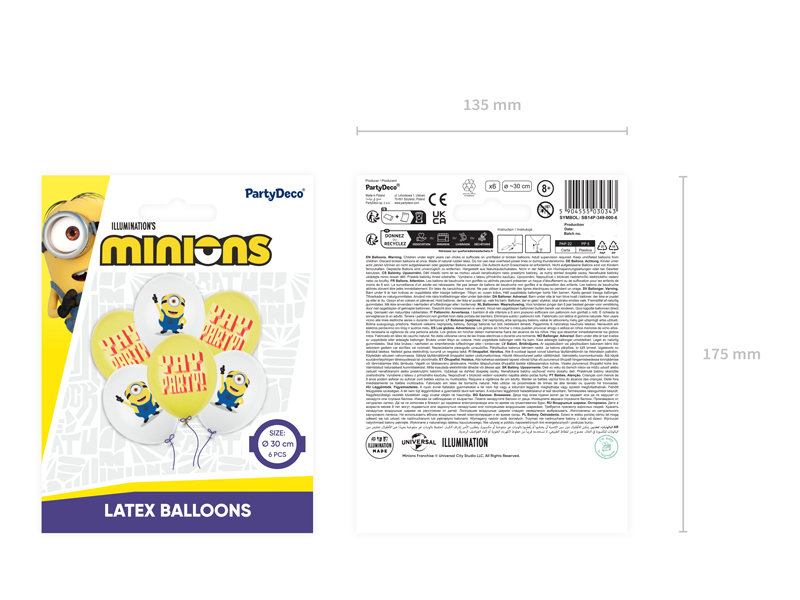 Latex balloons, Minions, Balloon decor, Party decorations, Gelb Weiß