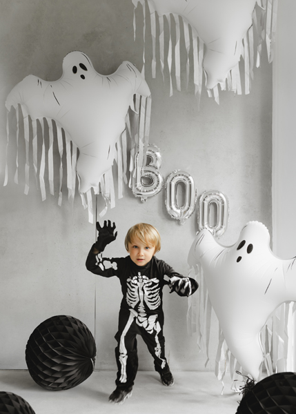 Skelett, Kind, Kostüm, Halloween, Ballon